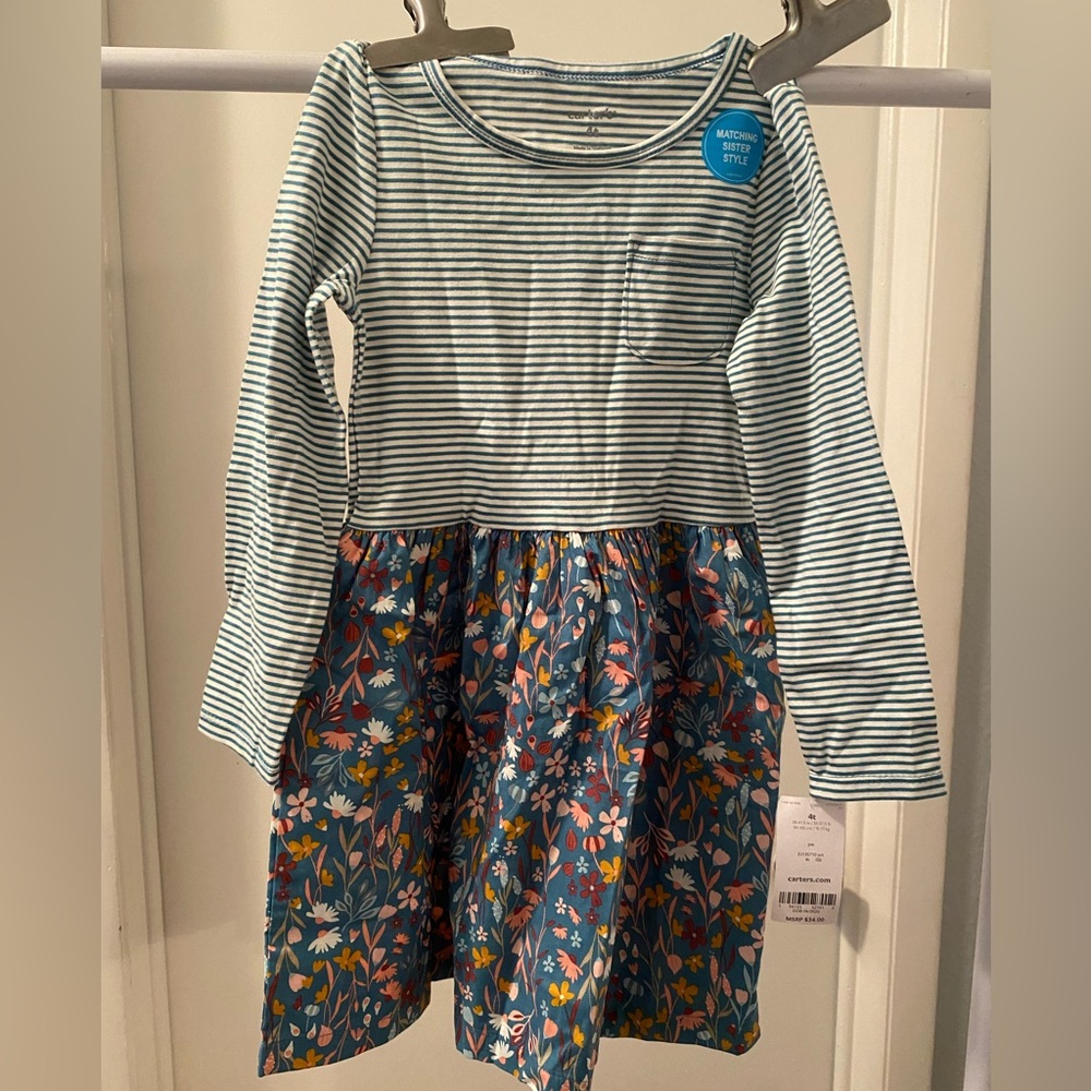 NWT 4T Carters Long sleeve Dress